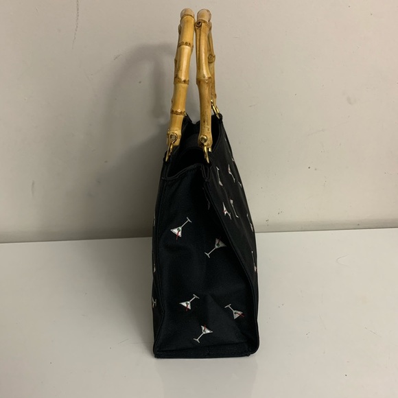 2000’s Nylon Martini Glass Purse w/ Bamboo Handles - Picture 3 of 6